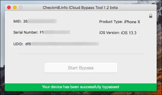 Strumento di bypass iCloud Checkm8