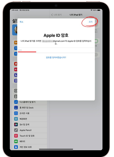 애플 ID 암호 입력