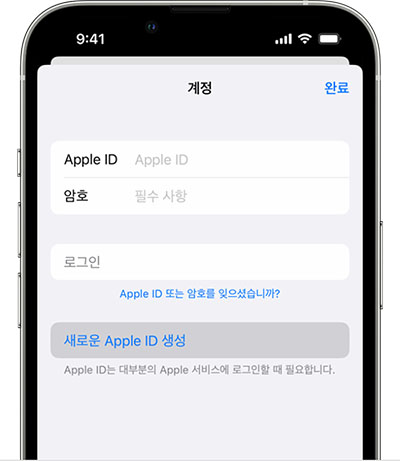 다른 Apple ID를 사용해보기